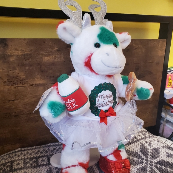 Build A Bear Christmas Holiday Mooey Cow with Outfit and Cookies & Milk - Picture 3 of 5